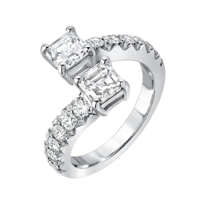 Mary Kate Asscher Bypass Diamond Ring