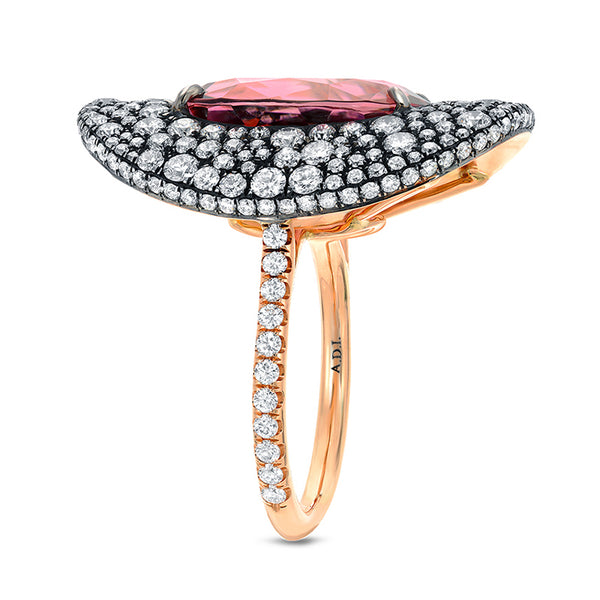 Scarlett Pink Tourmaline Oval Cocktail Ring