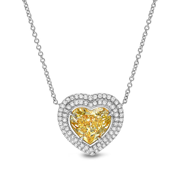 Valentina Double Halo Heart Pendant