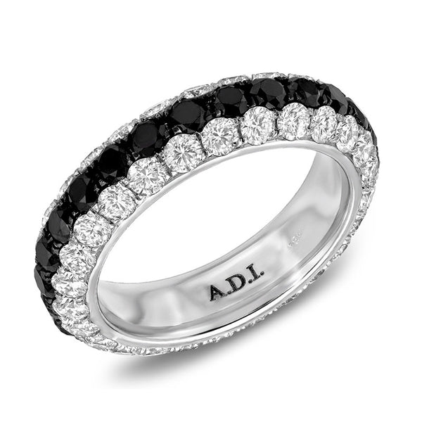 Black Diamond Domed Pave Eternity Band