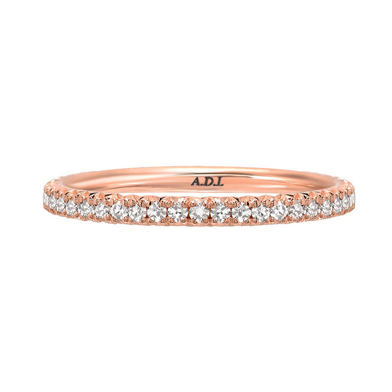 Rose Gold French Pave Eternity Band