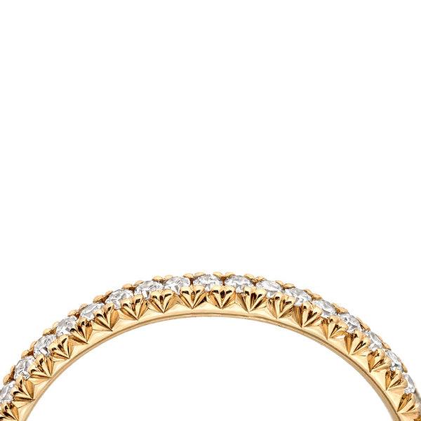 French Pave Yellow Gold Eternity Band