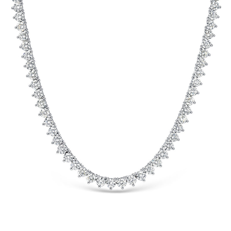 3 Prong Diamond Tennis Necklace